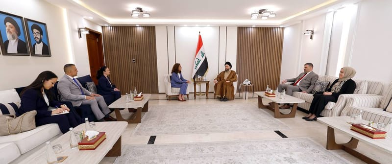 لقاء سماحة السيد عمار الحكيم  القائم بأعمال السفارة الأمريكية في بغداد سعادة السيدة إليزابيث كينيدي،