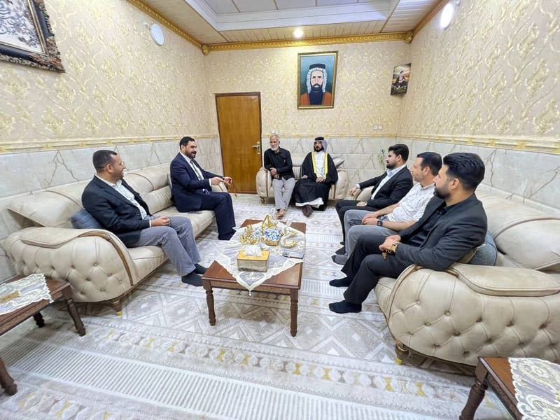 خلال جولته في محافظة ميسان..   مسؤول إقليم الجنوب السيد قصي الموسوي يزور مضيف عضو الهيئة العامة  (السيد علي الياسري).