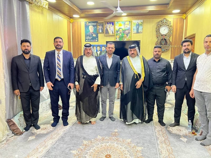 مسؤول اقليم الجنوب السيد قصي الموسوي يزور مضيف السيد حسين البوحمد.