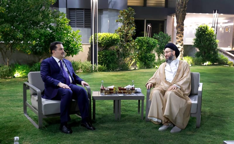 لقاء سماحة السيد عمار الحكيم مع دولة رئيس مجلس الوزراء، الأستاذ محمد شياع السوداني