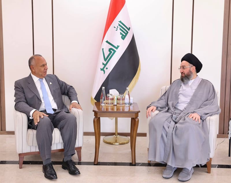 التقي سماحة السيد عمار الحكيم  سفير جمهورية فنزويلا المعتمد في العراق، سعادة السيد أرتورو أنيبال جاليجوس راميريز