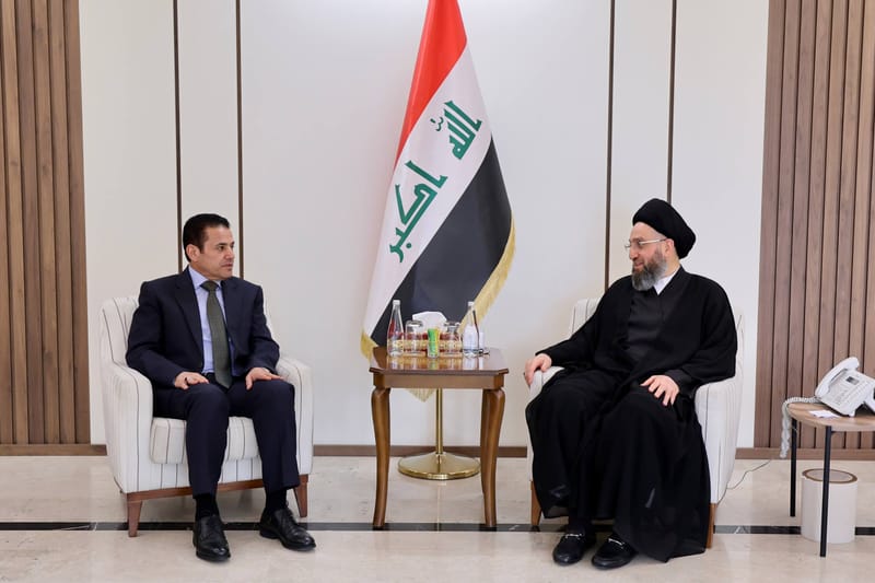 التقي سماحة السيد عمار الحكيم  مستشار الأمن القومي العراقي، معالي الأستاذ السيد قاسم الأعرجي