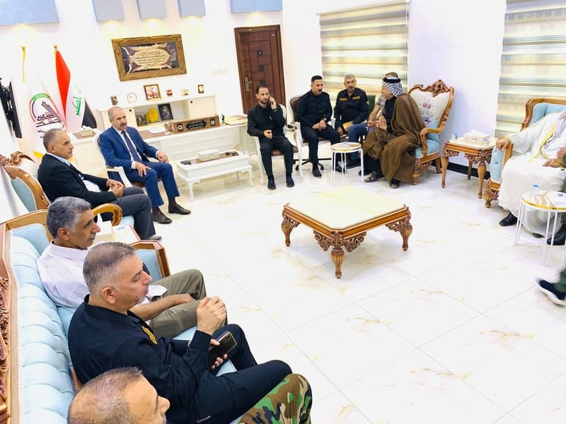 أمين ديالى الأستاذ فرات التميمي يزور آمر اللواء 24 في الحشد الشعبي الدكتور شداد التميمي