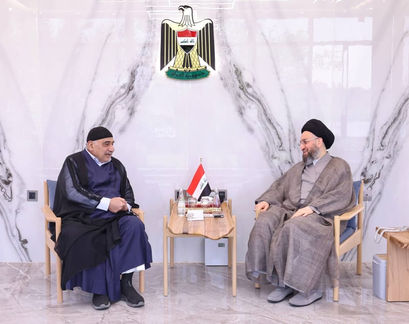 التقي سماحة السيد عمار الحكيم بدولة رئيس الوزراء الأسبق، السيد عادل عبد المهدي