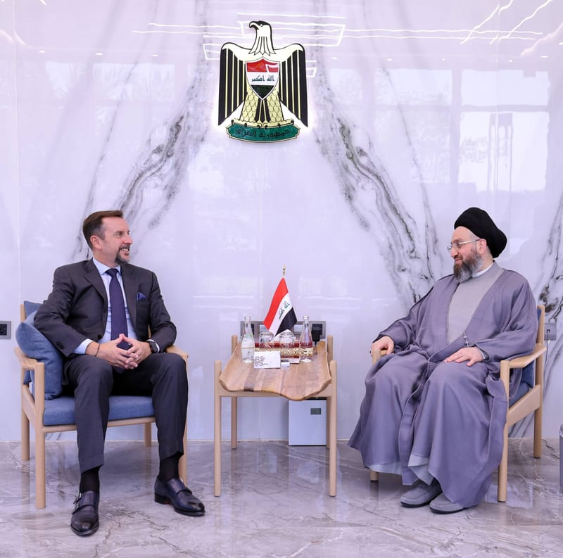 التقي سماحة السيد عمار الحكيم  سعادة السفير الإيطالي نيكولو فونتانا