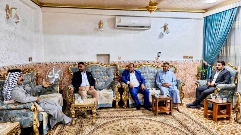 خلال زيارته لمحافظة ديالى.. مسؤول اقليم الشمال والغرب الاستاذ وائل الاسدي يلتقي بالعميد عمار المكدمي في مضيفه