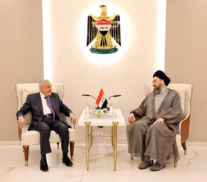 استقبل سماحة السيد عمار الحكيم  فخامة رئيس الجمهورية الدكتور عبد اللطيف جمال رشيد،