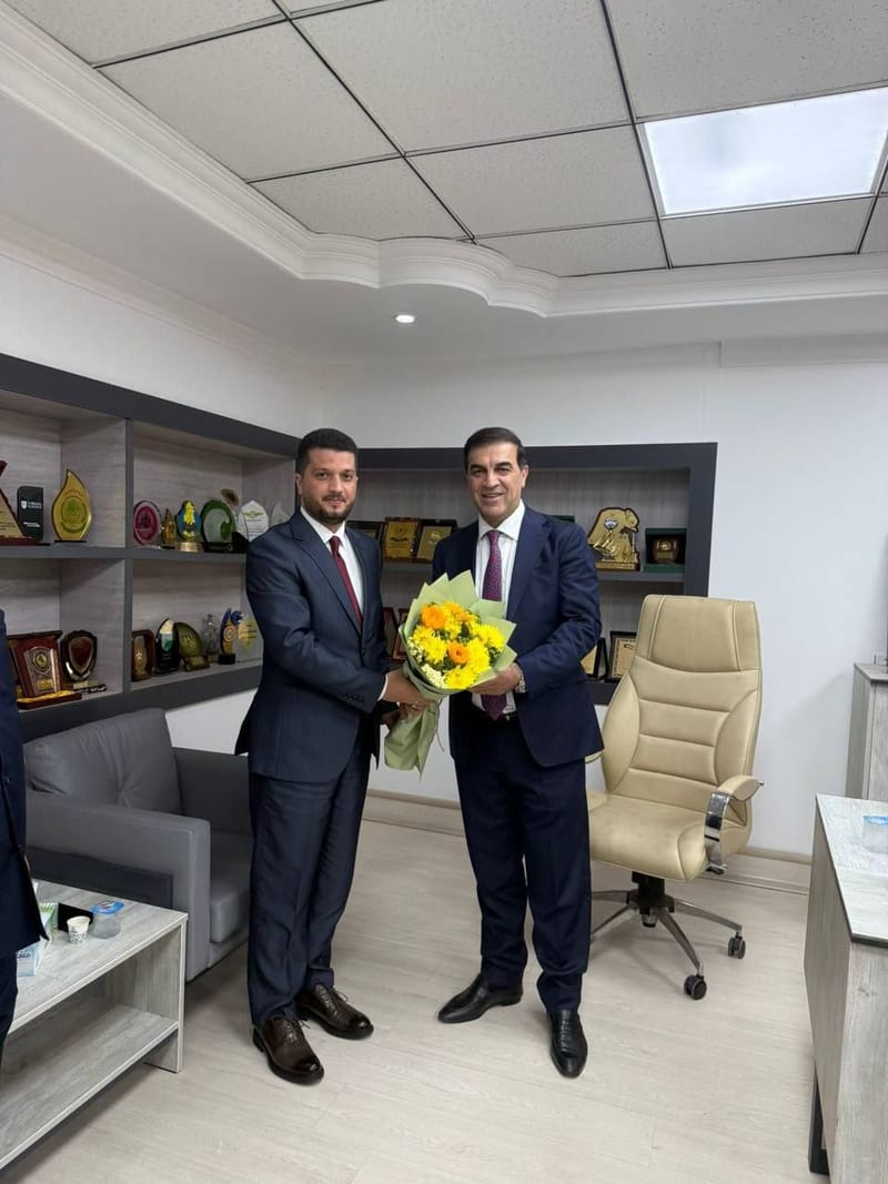 مسؤول إقليم كردستان الأستاذ صباح الصالحي يزور السيد سفين ياسين لتقديم التهاني بمناسبة تسنمه مهام رئاسة نادي أربيل الرياضي