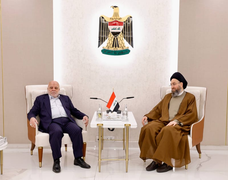 سماحة السيد الحكيم يبحث مع السيد العبادي مستجدات المشهد السياسي بعد نتائج الانتخابات