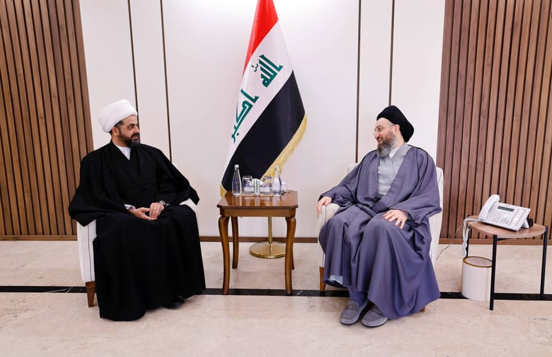 سماحة السيد الحكيم يستقبل سماحة الشيخ قيس الخزعلي