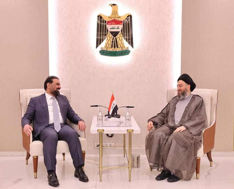 سماحة السيد الحكيم يستقبل رئيس مجلس النواب وعددًا من نواب كتلة تقدم