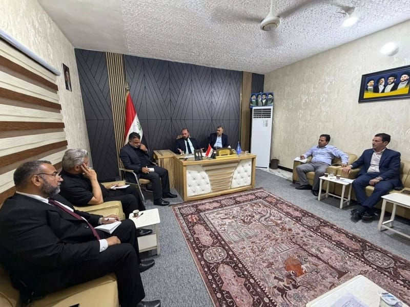 في واسط.. مسؤول تنظيمات الجنوب الأستاذ مظفر الزيدي يلتقي مسؤولي دوائر المحافظة بحضور أمينها الدكتور أحمد الزاملي.