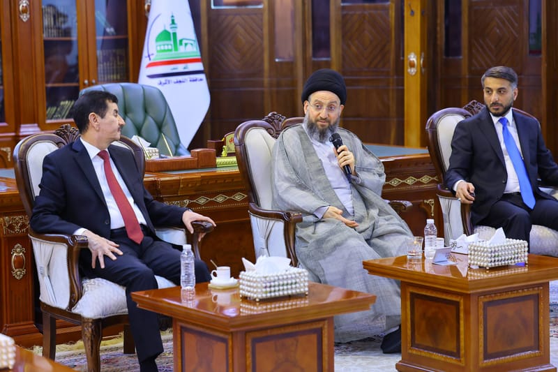 في مستهل زيارته إلى النجف الأشرف.. سماحة السيد الحكيم يلتقي حكومتها المحلية