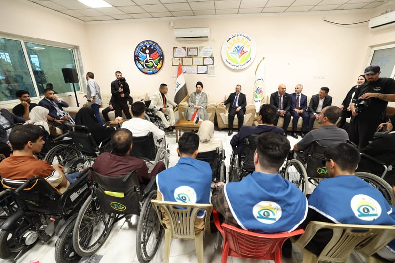 سماحة السيد الحكيم يزور منظمة الأمل المتجدد لرعاية الأشخاص ذوي الإعاقة في المثنى