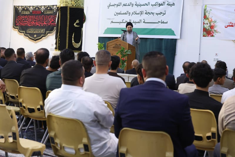 سماحة السيد الحكيم يلتقي خدمة هيأة المواكب الحسينية في المثنى