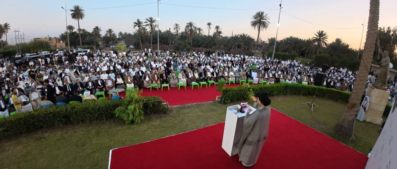 في المثنى.. سماحة السيد الحكيم يلتقي شيوخ ووجهاء المحافظة في مضيف قبيلة الظوالم