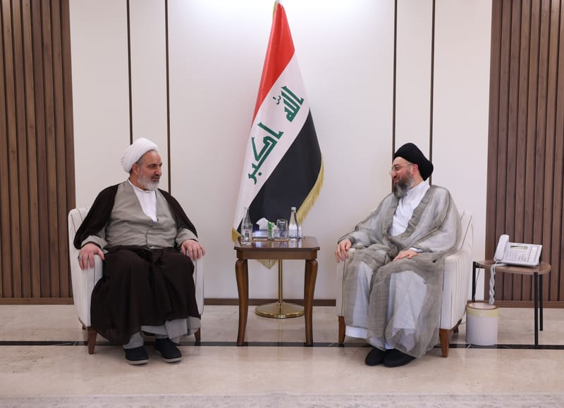سماحة السيد الحكيم يستقبل نائب رئيس الهيئة العلمائية لأتباع أهل البيت ( عليهم السلام) في سوريا