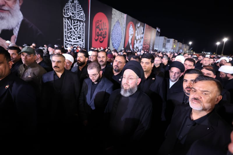 سماحة السيد الحكيم يشارك بتشييع الإمام الشهيد السيد علي الخامنئي ( قدس سره الشريف)