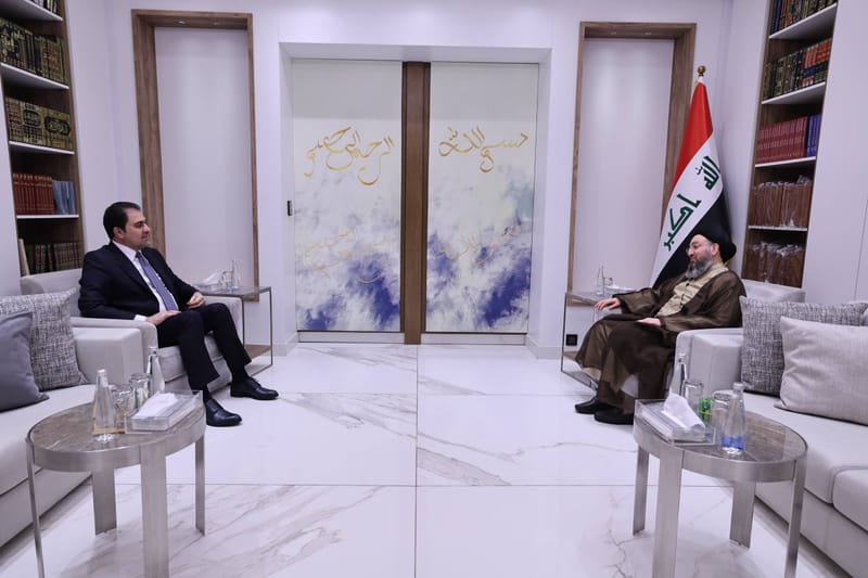 سماحة السيد الحكيم يلتقي رئيس تحالف الأساس العراقي
