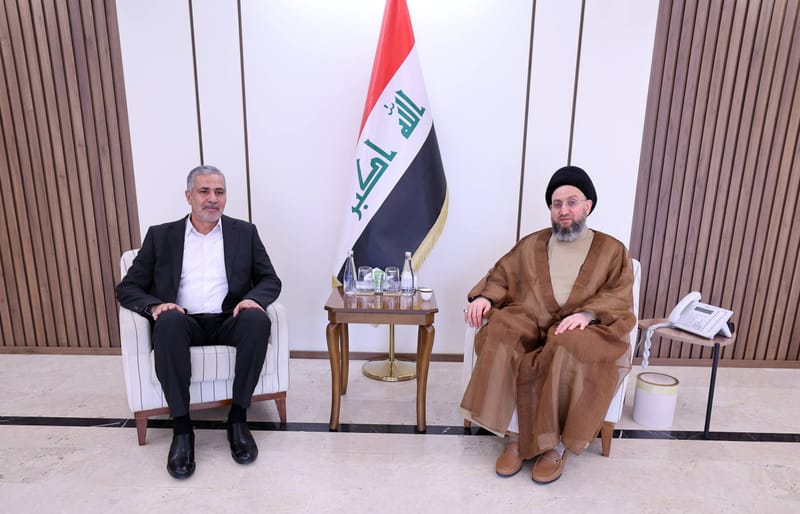سماحة السيد الحكيم يلتقي الأمين العام لحركة الجهاد والبناء