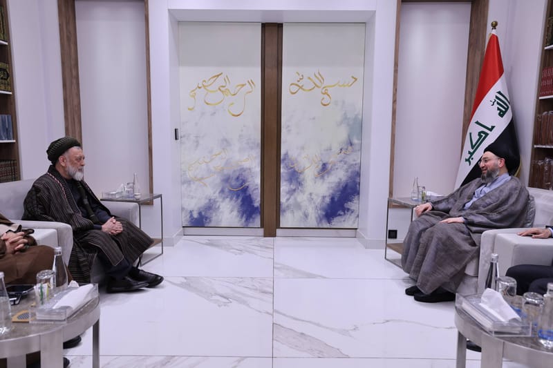 سماحة السيد الحكيم يستقبل رئيس حزب الوحدة الإسلامي في أفغانستان