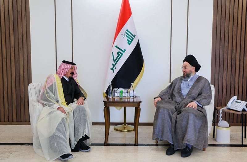 سماحة السيد الحكيم يستقبل شيخ عام البوصالح الشيخ صباح بدر الرميض