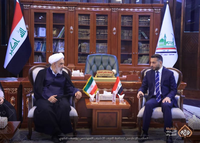 محافظ النجف الأشرف يستقبل ممثل المرشد الأعلى للجمهورية الإسلامية الإيرانية