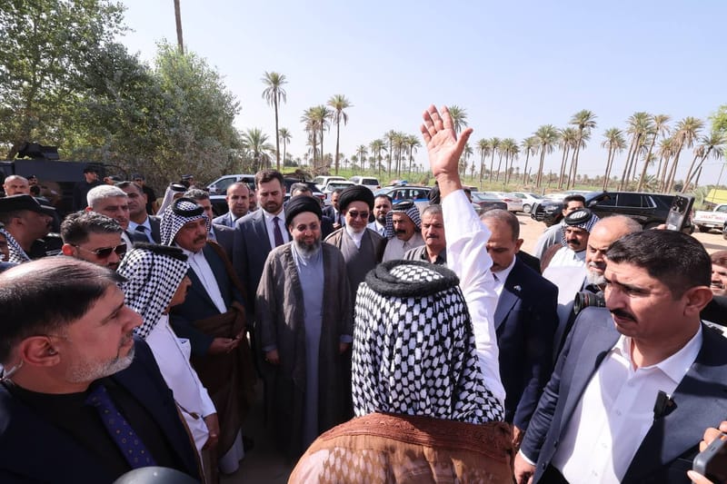 سماحة السيد الحكيم يلتقي جمعا من وجهاء عشائر قضاء غماس في الديوانية