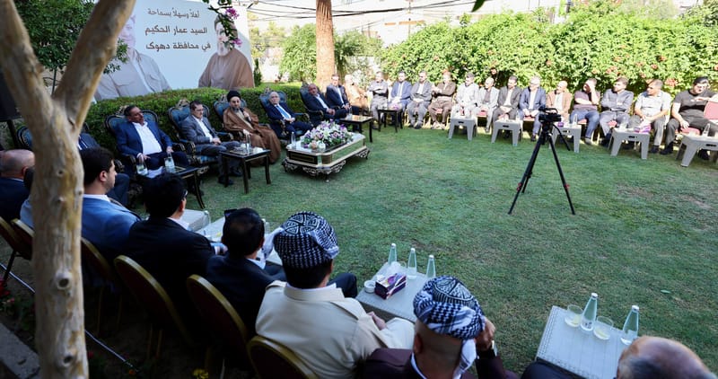 من محافظة دهوك.. سماحة السيد الحكيم يزور مضيف الشيخ إبراهيم علي حجي ملو مزوري