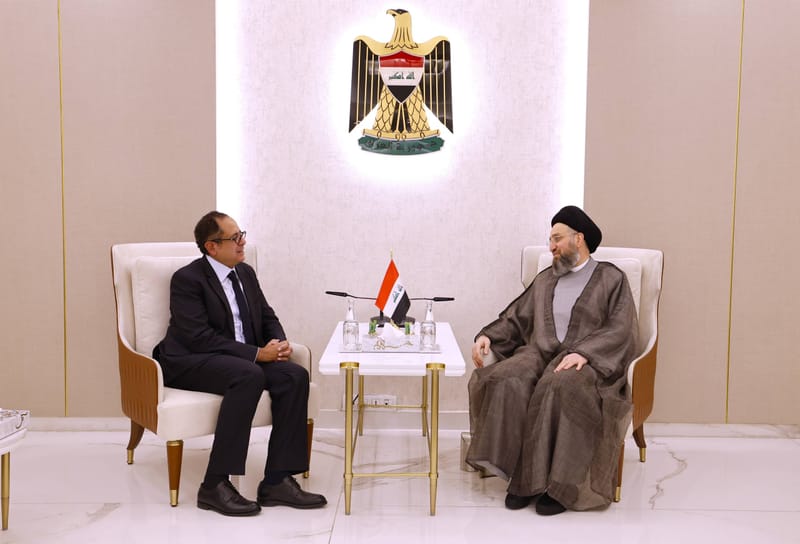 سماحة السيد الحكيم يلتقي السفير المصري ويؤكد على استثمار المشتركات بين البلدين