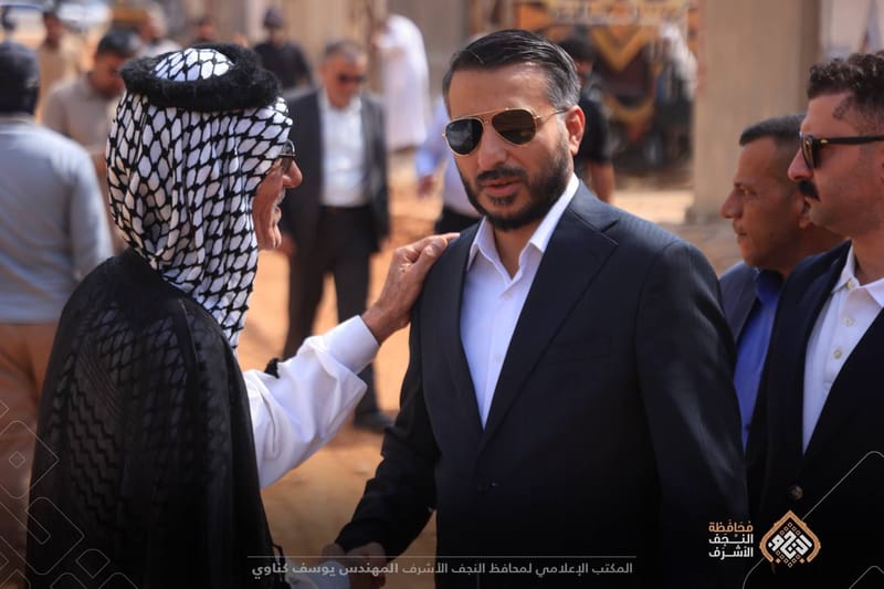 محافظ النجف الأشرف يطلع على أعمال تأهيل شوارع حي الميلاد ويوجه برفع مستوى التنفيذ
