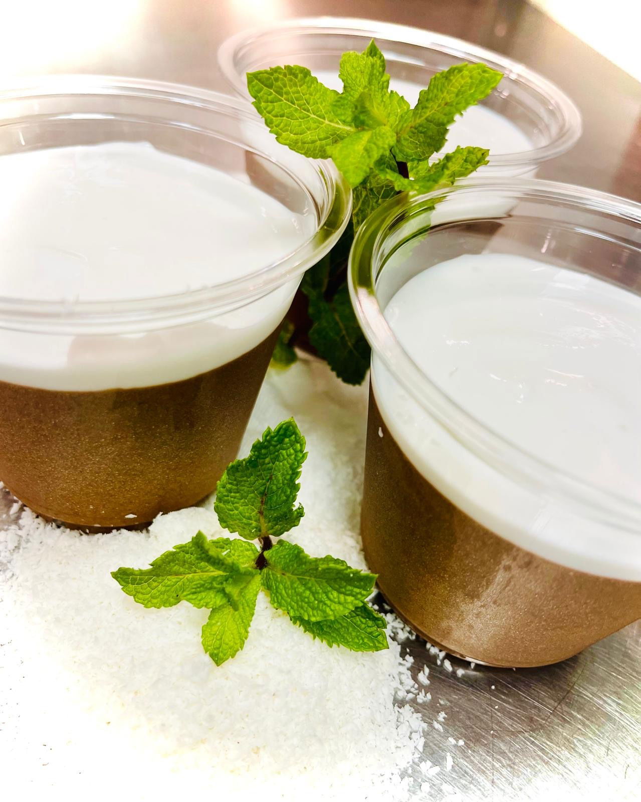 Mousse chocolat, menthe et coco