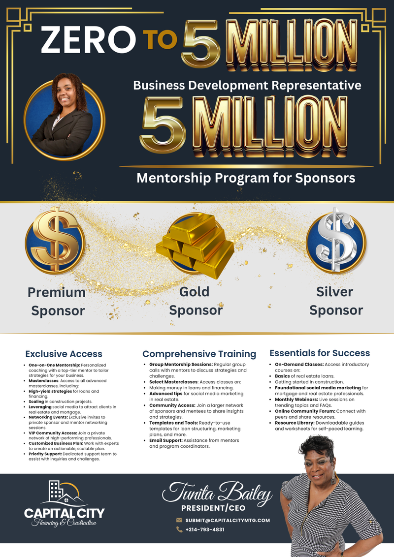 Sponsorship for Zero to 5 Million Mentorship Program