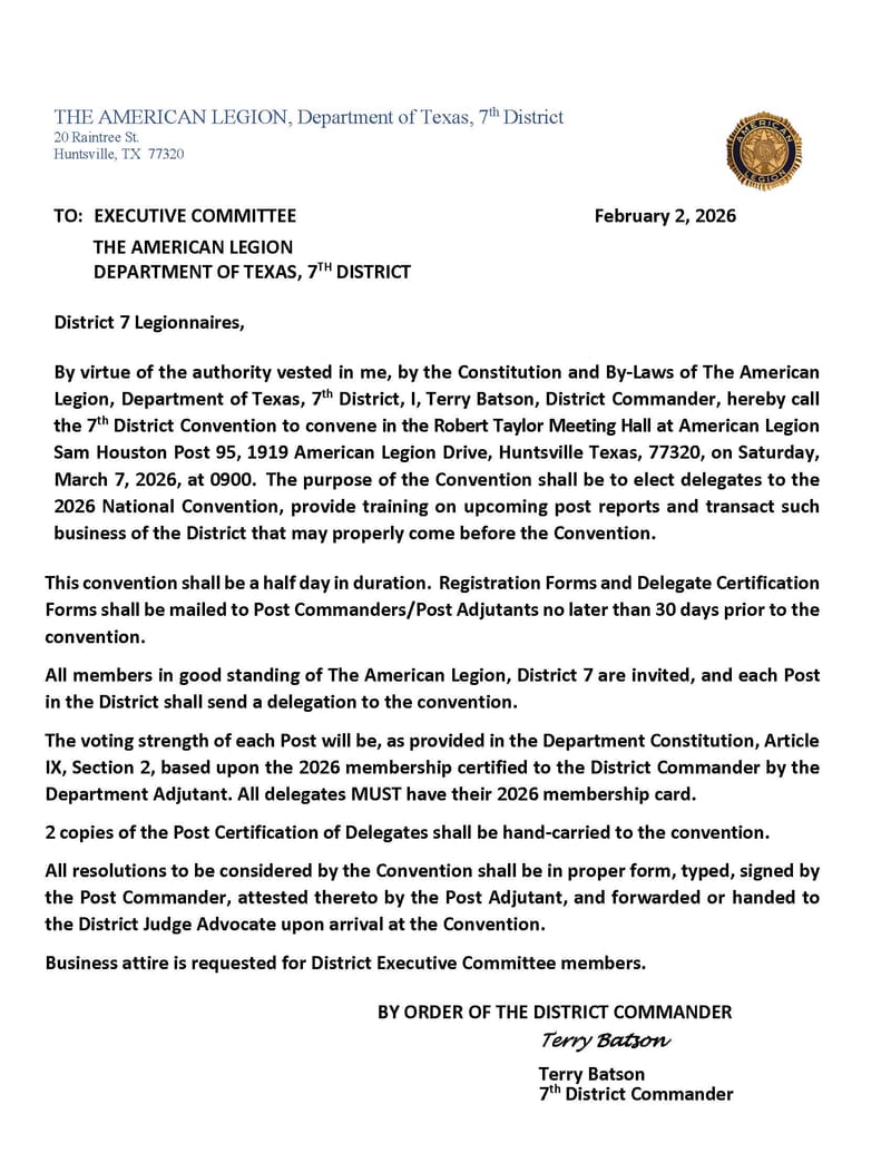 District 7 Legionnaire Convention