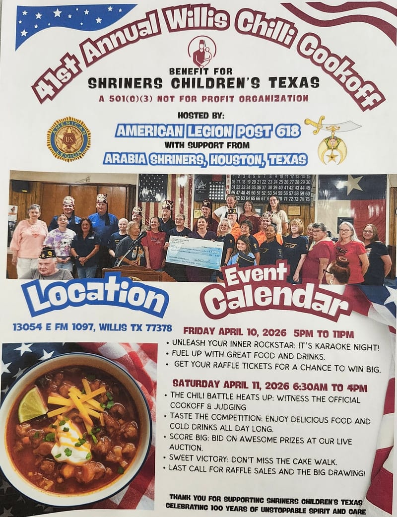 41st Annual Shriner's Chili Cook off, Willis Post 618