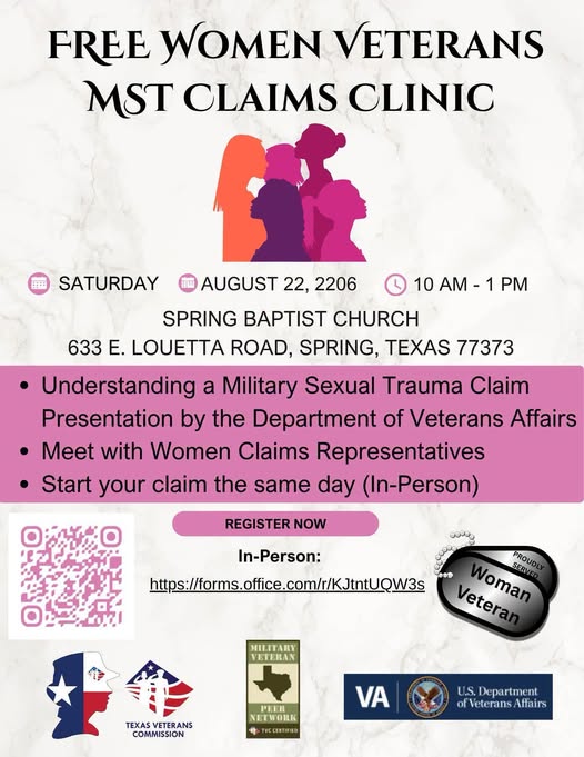 Free Women Veterans MST Claims Clinic