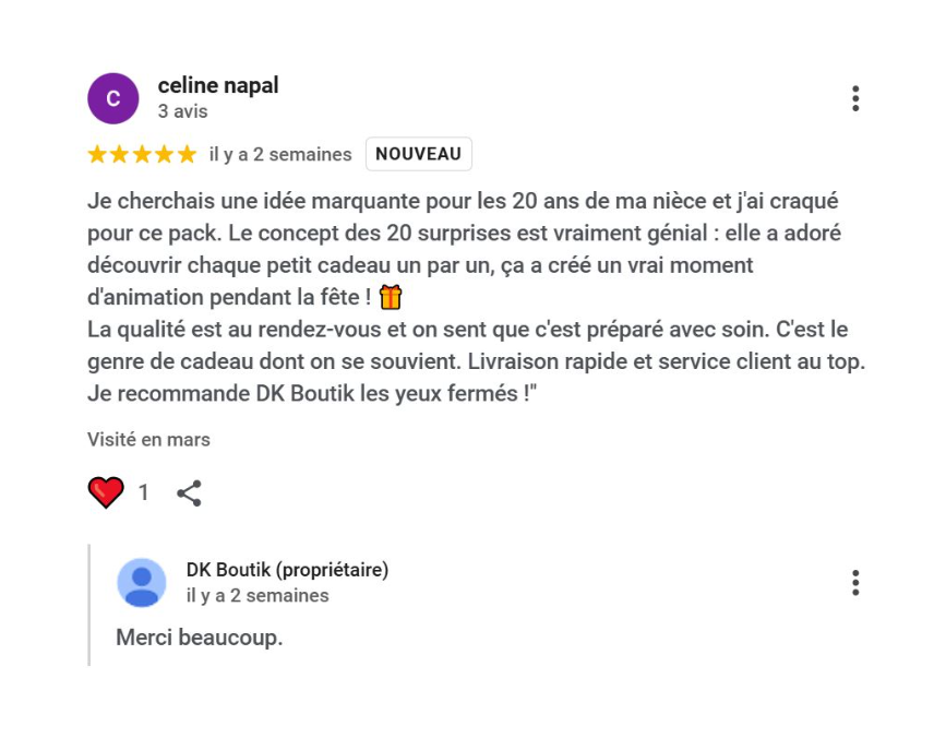 Avis de Céline ⭐⭐⭐⭐⭐