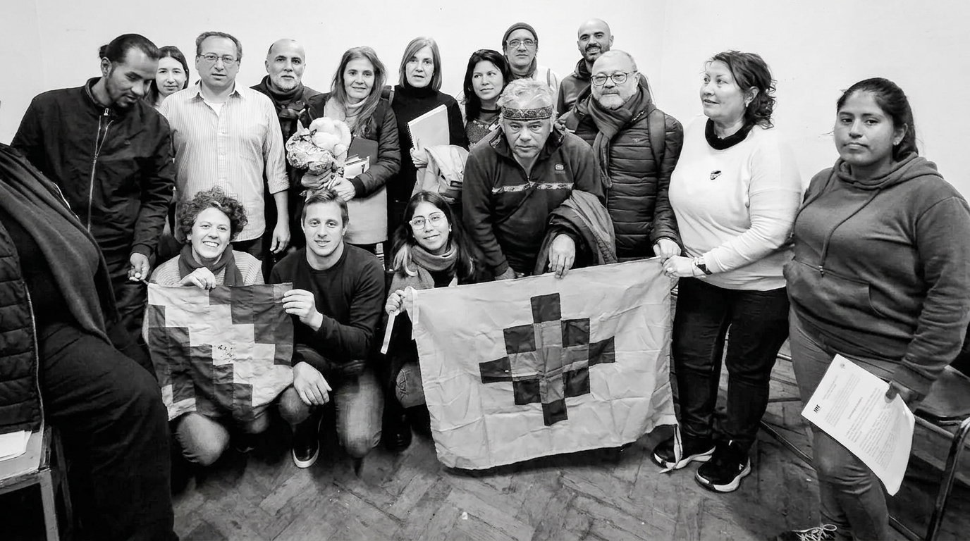 Con miembros de la Comunidad Indígena en el Malón de la Paz 2023