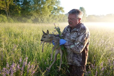 Rehkitze vor dem sicheren Mähtod gerettet