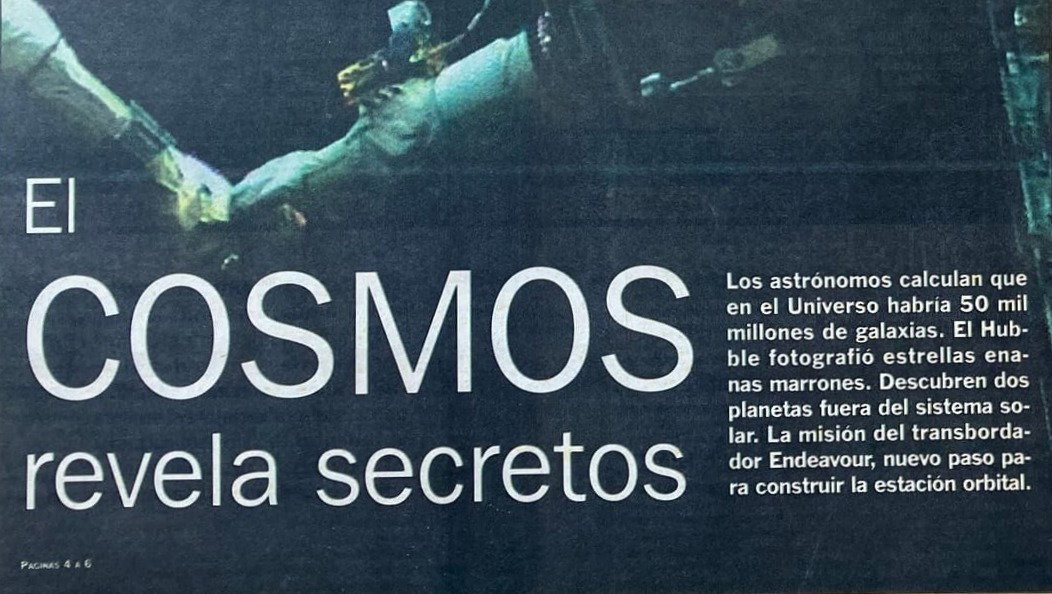 Revelaciones del Cosmos | Clarín 6/2/1996
