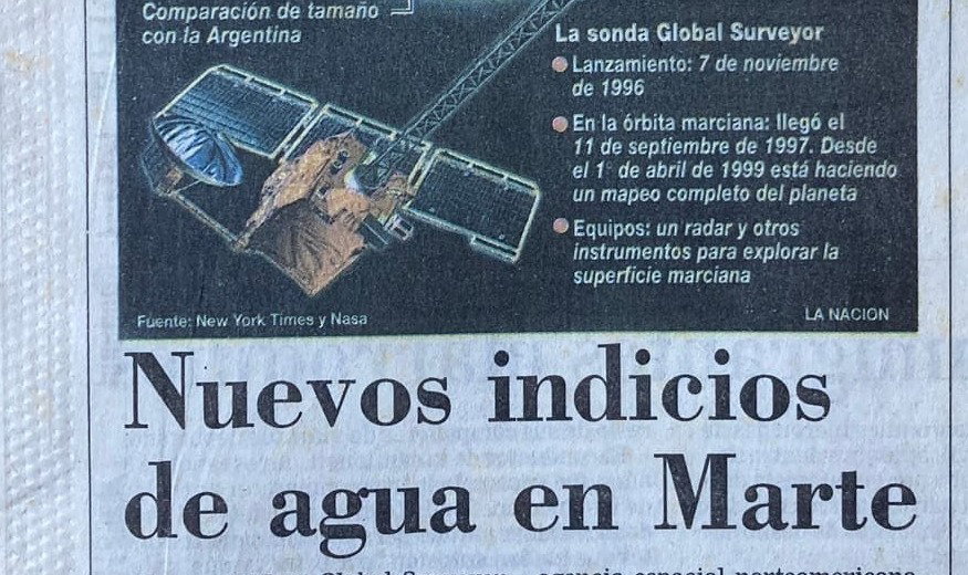 Agua en Marte | La Nación 22/6/2000