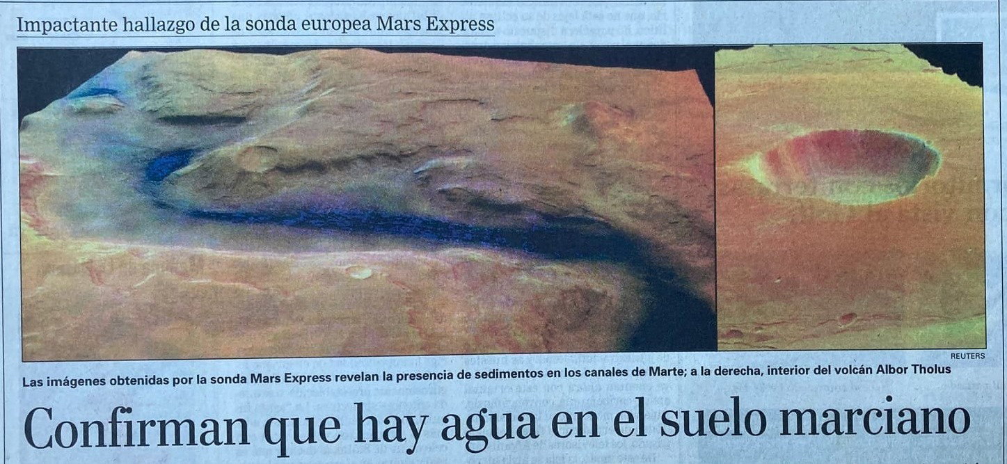 Agua en Marte | La Nación 24/1/2004