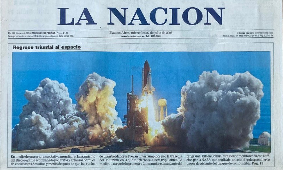 Regreso al Espacio | La Nación 27/7/2005