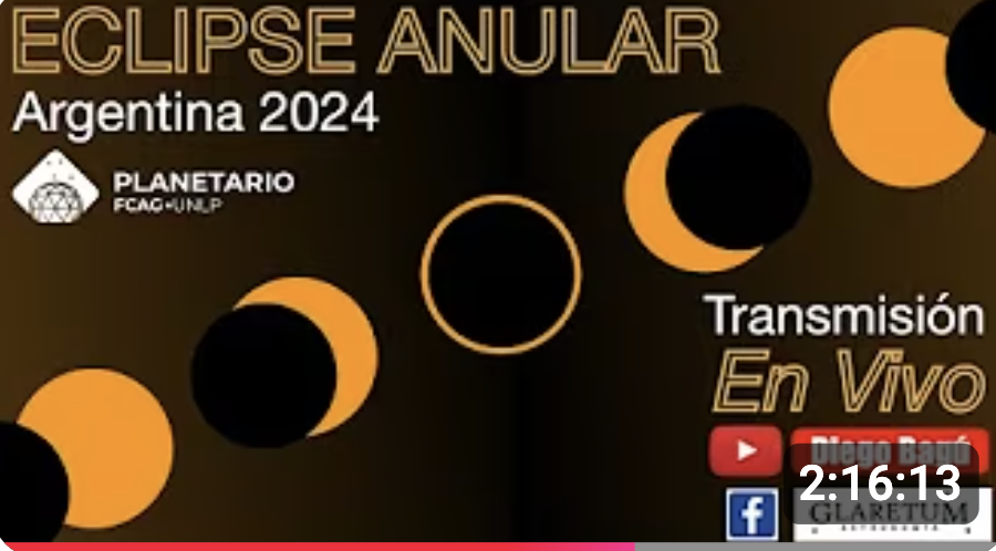 ECLIPSE ANULAR de Sol Argentina 2024 | Transmisión En VIVO - (2024 oct 2)