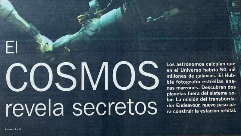Revelaciones del Cosmos | Clarín 6/2/1996