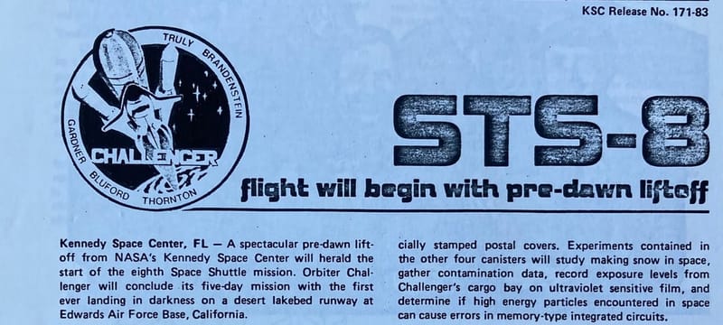 STS-8 | Reporte de Misión