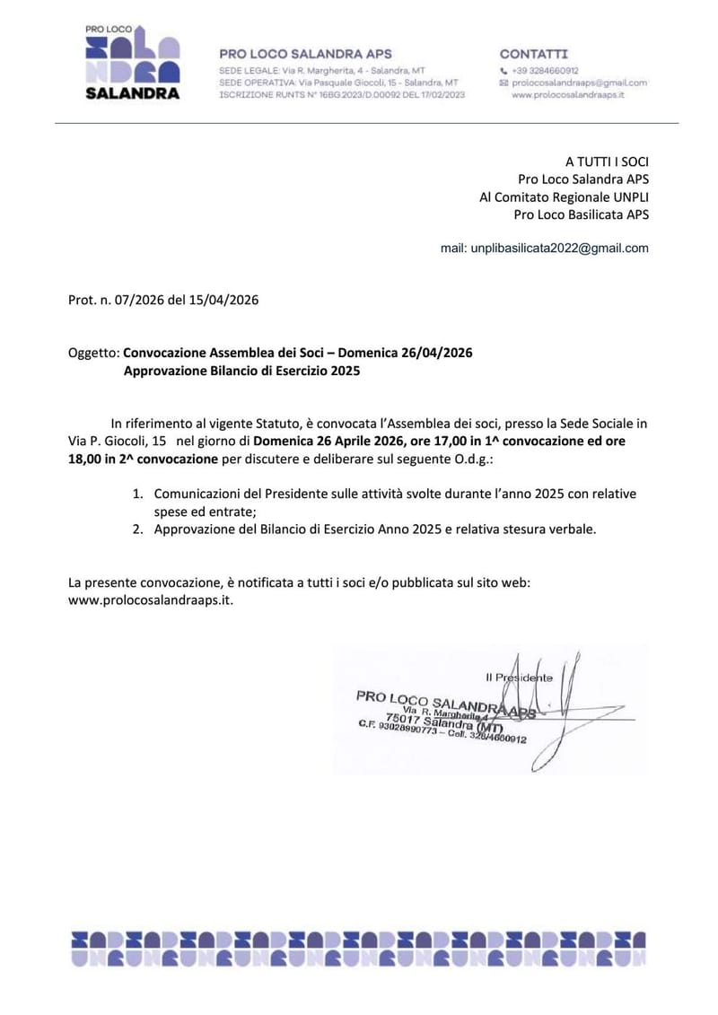 CONVOCAZIONI ASSEMBLEA / DIRETTIVO 2025 / Statuto Tipo 2025