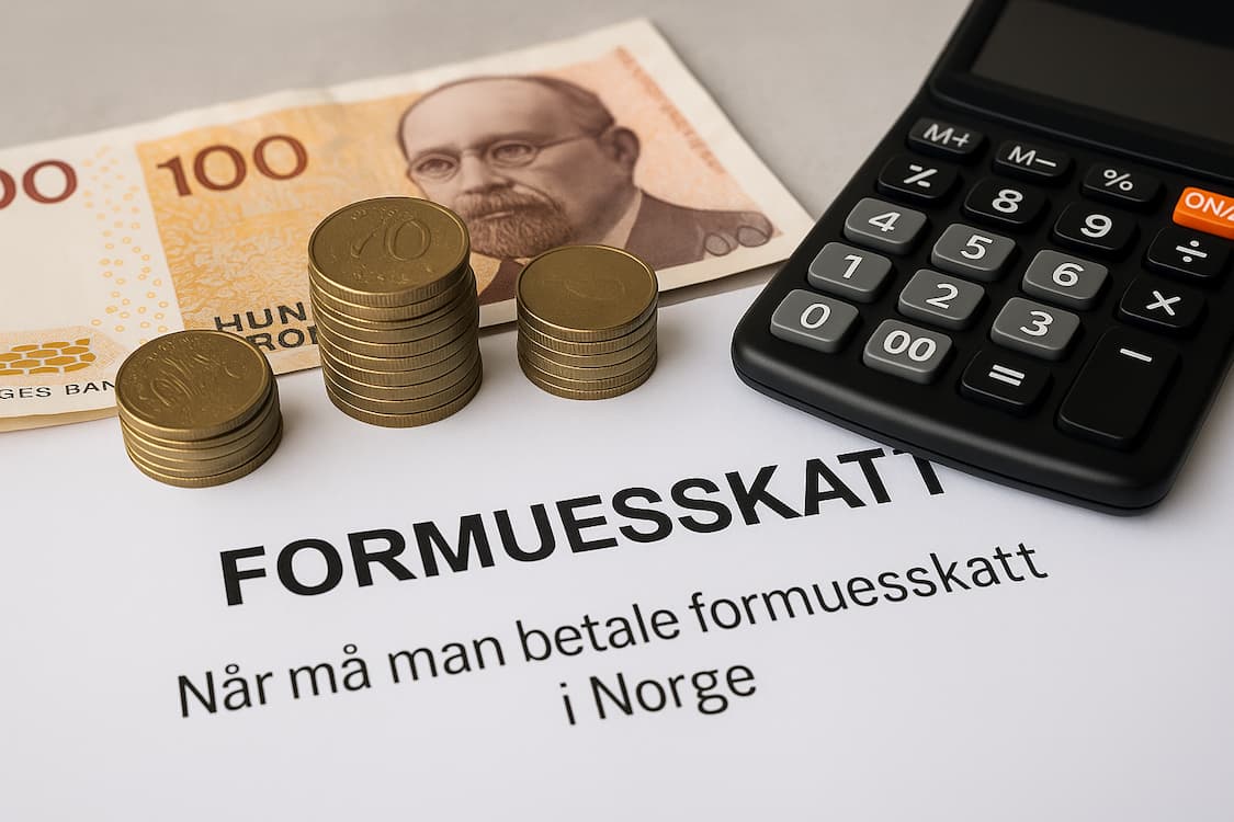 Illustrerer når formueskatt betales i Norge