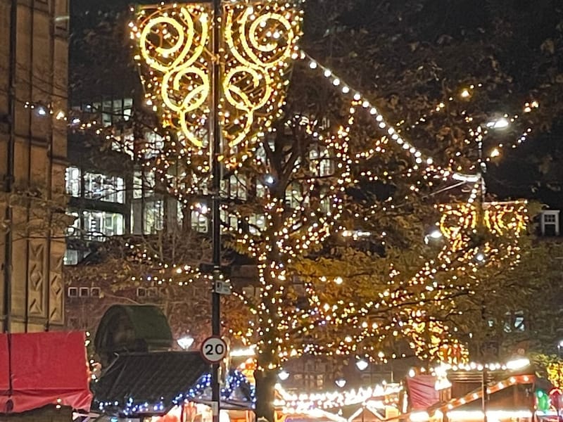 Going by bus to see the Christmas market in Sheffield