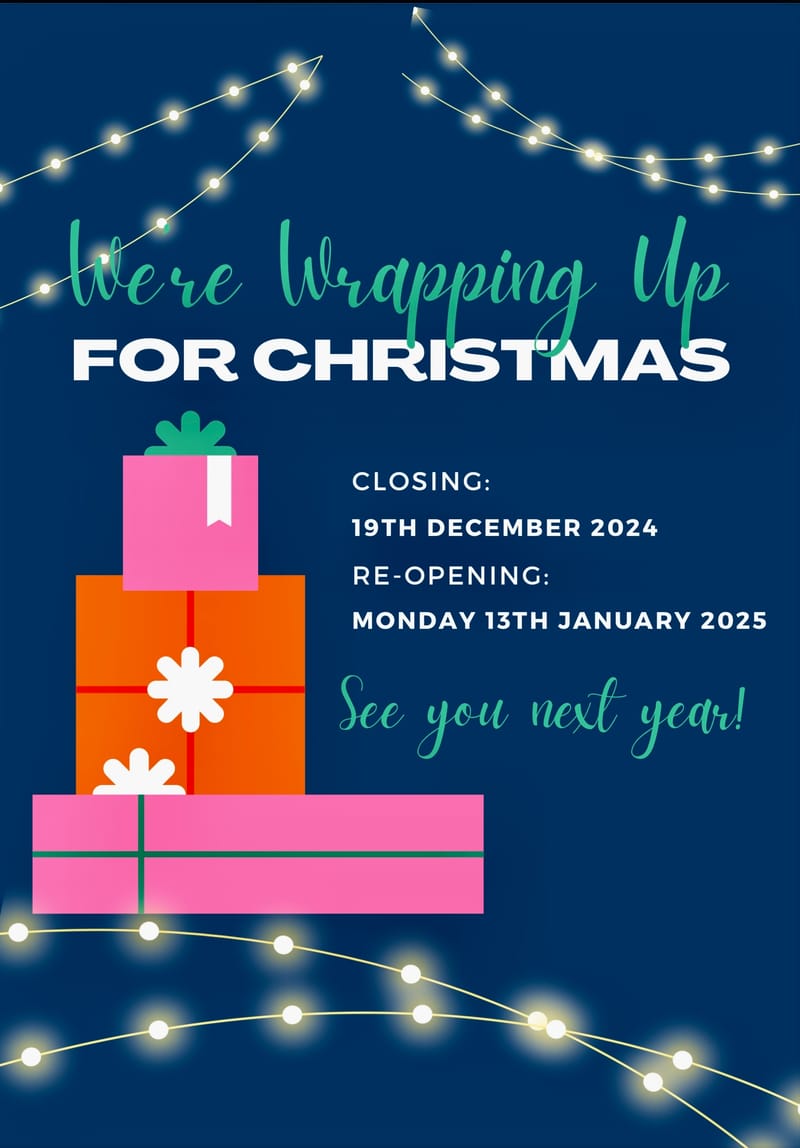 Festive holiday period hub closing times